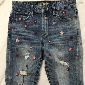 Lucky Brand Jeans Practically New Floral Ripped